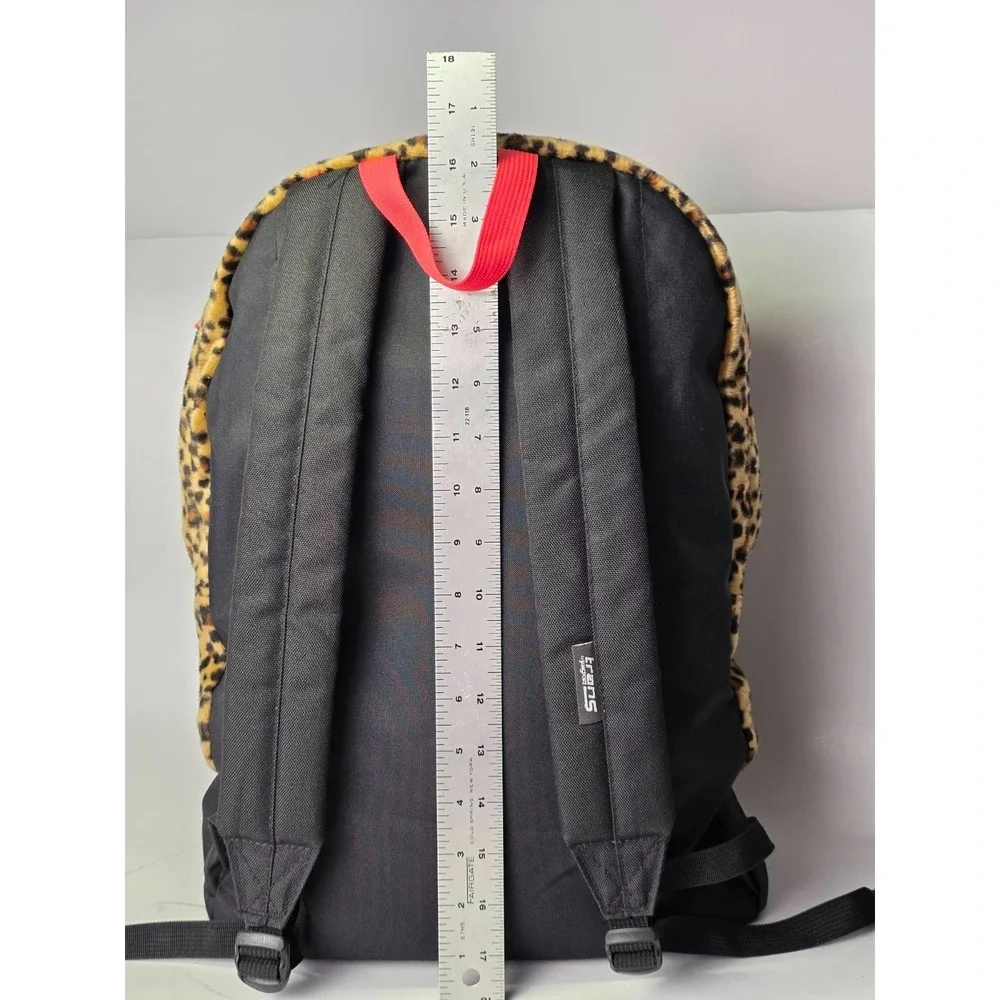 Vintage Jansport Trans Backpack Leopard Print‎ Fuzzy Bag Y2K T4750415 Rare